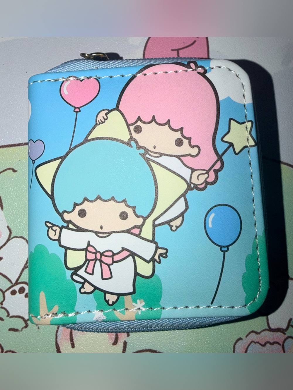 ⭐️NWOT Little Twin Stars Zip Wallet - Blue Pink